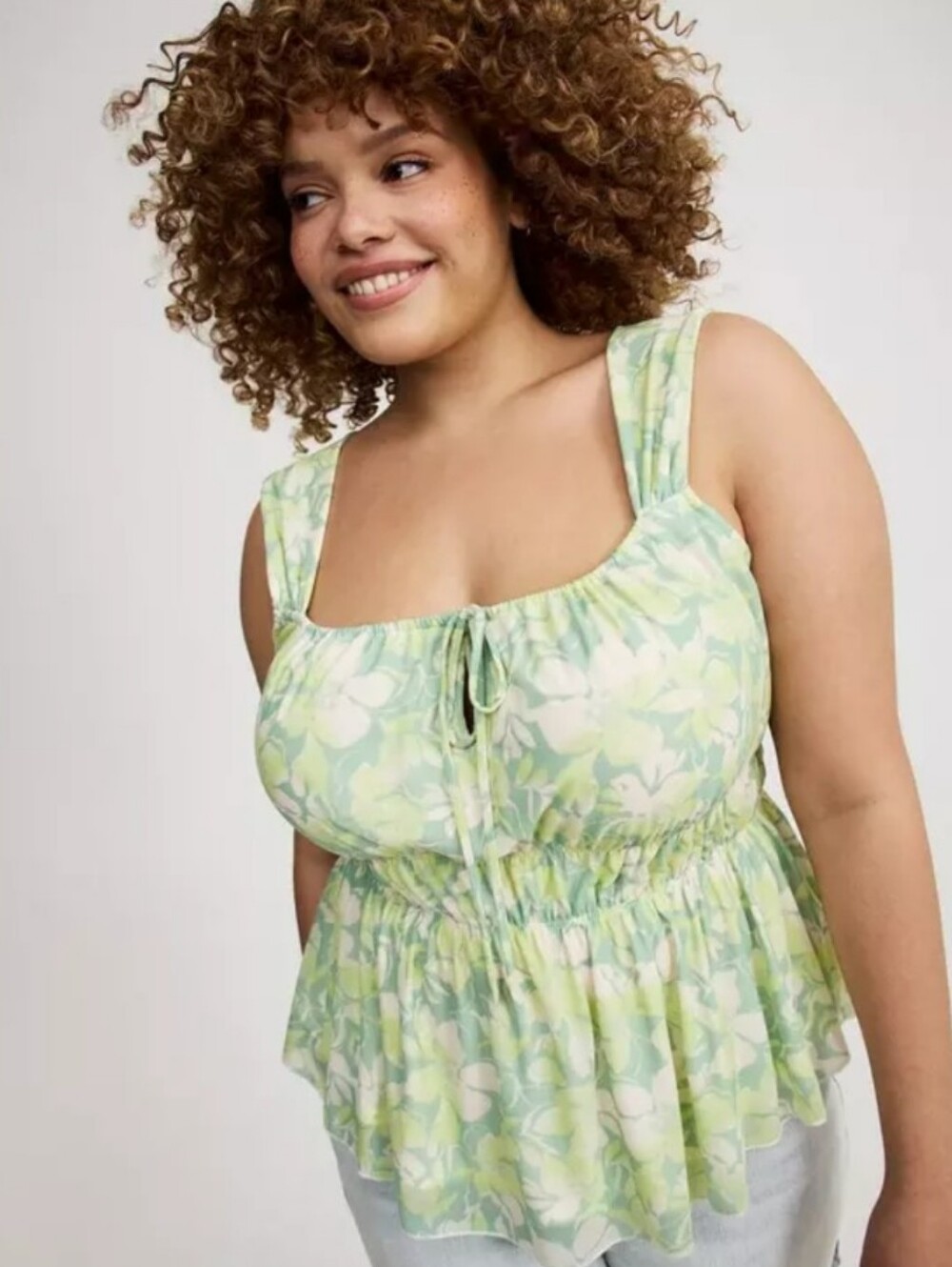 Torrid Stretch Mesh Babydoll Top